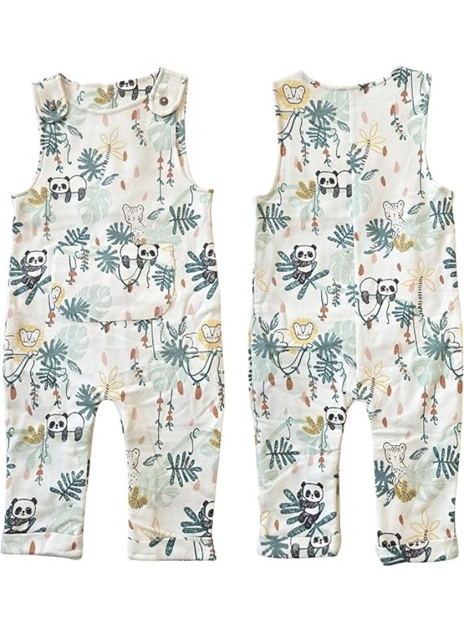 MINIIMODZ MINII MODZ Panda Romper Jumpsuit for Baby Girls | Sleeveless Strap Outfit with Pocket | Adorable Onesie | Baby Girls One-Piece Rompers, Footies & Jumpsuits - Image 2